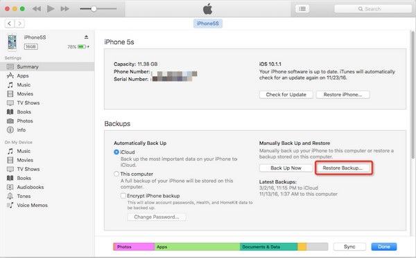 Memindahkan Data WhatsApp di iPhone dengan iTunes